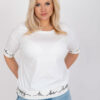 Ecru plus size top ECRAVIE s kontrastním lemem