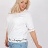 Ecru plus size top ECRAVIE s kontrastním lemem