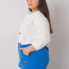 Ecru-modrá plus-size mikina Sira bez kapuce – JENENA