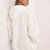 Ecru oversize mikina na zip s kapucí Calimera – AVRALIA