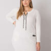 Ecru plus size sportovní mini šaty ORIELLE s kapsami