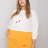 Ecru-žlutá plus-size mikina Sira bez kapuce – JENENA