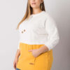 Ecru-žlutá plus-size mikina Sira bez kapuce – JENENA
