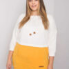 Ecru-žlutá plus-size mikina Sira bez kapuce – JENENA