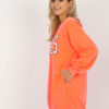 Fluo oranžová oversize mikina s potiskem – NOLORA