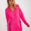 Fluo růžový oversize kardigan ASTRĪDA RUE PARIS