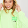 Fluo zelená oversize mikina s kapucí – AVRLIA