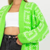 Fluo zelený dlouhý kardigan ANVARIA RUE PARIS