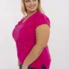 Fuchsiový plus size top CORDEVINA se srdíčky
