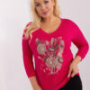 Fuchsiová plus size mikina BLOOMELLE