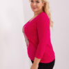 Fuchsiová plus size mikina BLOOMELLE