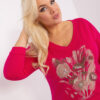 Fuchsiová plus size mikina BLOOMELLE