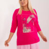 Fuchsiový plus size top PINKFLORA