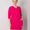Fuchsiové plus size bavlněné šaty KARISSA