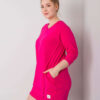 Fuchsiové plus size bavlněné šaty KARISSA