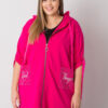 Fuchsiová plus-size mikina Zurich na zip – IOLARA