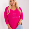 Fuchsiový plus size top JOIESIZE