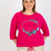 Fuchsiová plus size mikina DREAMARA