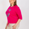 Fuchsiová plus size mikina DREAMARA