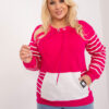 Fuchsiová plus size mikina STRIPORIA