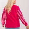 Fuchsiová plus size mikina STRIPORIA