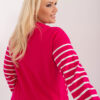 Fuchsiová plus size mikina STRIPORIA