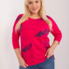 Fuchsiová plus size halenka FEATHERA