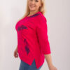 Fuchsiová plus size halenka FEATHERA