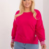 Fuchsiová plus size mikina CUFFELLE