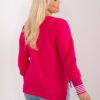 Fuchsiová plus size mikina CUFFELLE