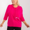 Fuchsiová plus size mikina MELLORA
