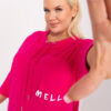 Fuchsiová plus size mikina MELLORA