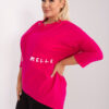 Fuchsiová plus size mikina MELLORA