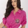 Fuchsiová mušelínová košile ITALY MODA s kapsou – ESTELIA