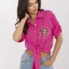 Fuchsiová mušelínová košile ITALY MODA s kapsou – ESTELIA