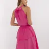 Fuchsiové volánové mini šaty CALANDRA
