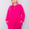 Fuchsiové plus size mini šaty ARIADNE BFG s kapsami