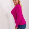 Fuchsiový plus-size svetr ZEHRA s knoflíky
