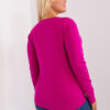 Fuchsiový plus-size svetr ZEHRA s knoflíky