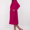 Fuchsiový dlouhý kabát ITALY MODA na knoflíky – OPHYSSA