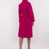 Fuchsiový dlouhý kabát ITALY MODA na knoflíky – OPHYSSA