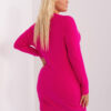 Fuchsiový dlouhý plus-size kardigan ALINE s výstřihem V