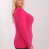 Fuchsiový plus-size svetr SIMONNE s ozdobnými knoflíky