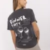 Grafitové tričko NADIRIA Sublevel s nápisovým potiskem