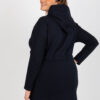 Tmavě modrá dlouhá propínací mikina plus size s nápletem – YVAELIA