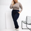 Tmavě modré plus-size tepláky s kapsami – DELENNA