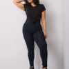 Tmavě modré bavlněné legíny plus size Phoebe – NYRETTA