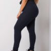 Tmavě modré bavlněné legíny plus size Phoebe – NYRETTA