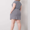Tmavě modro-bílé pruhované plus size mini šaty SARIYAH