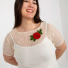 Béžový plus size dvojitý top MESHROSE